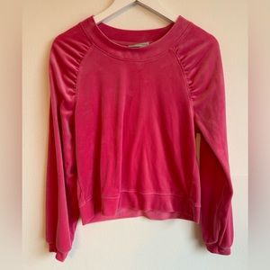 Anthropologie Pink Velvet Sweat Shirt